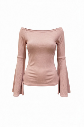 Blusa Rosa con manga larga en campana