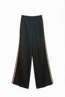 Pantalón de vestir talle alto con tiras a los lados y bolsillos-1