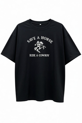 Playera negra “save a horse” unisex