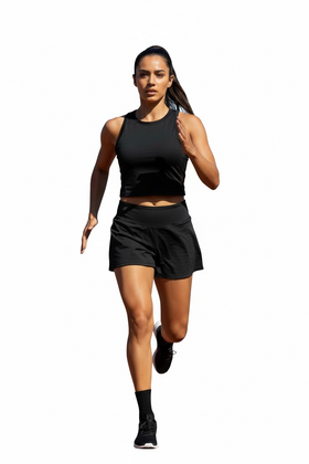 Falda negra deportiva con short interno - 0