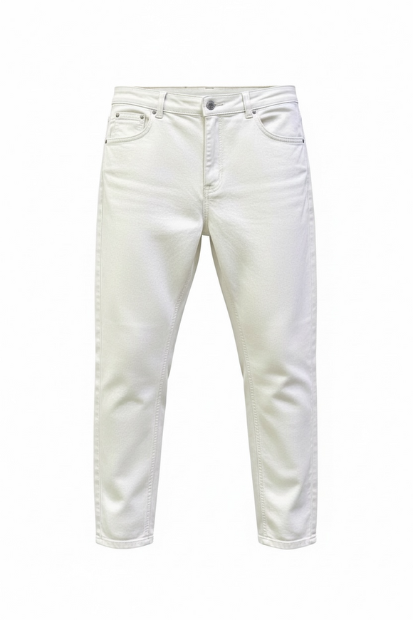 Pantalón blanco vaquero, slim con bolsillos
