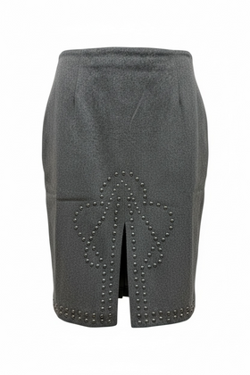 Falda midi gris