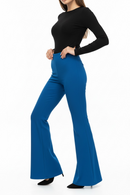 Pantalón elástico azul acampanado-2