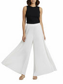 Pantalón blanco de doble tela, con fondo y tela plisse-2