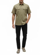 Camisa casual caballero con doble bolsa, caqui, diseño transpirable-2