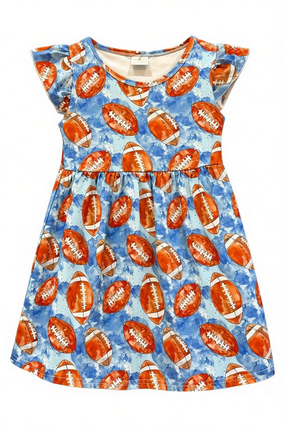 Vestido de niña “superbowl” con olán en hombro