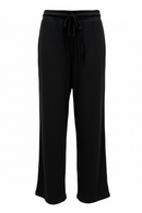 Pantalón negro pierna ancha, tipo pants con cintura ajustable-1