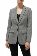 Saco de vestidor con diseño pata de gallo, bolsas al frente y abertura profunda-2