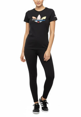 Blusa negra deportiva con diseño de logo bordado multicolor - 0