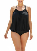 Blusa traje de baño, holgada con ajuste en cintura y tirante regulable cruzado por detrás-2