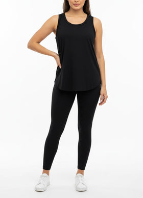 Blusa negra holgada sin mangas - 0