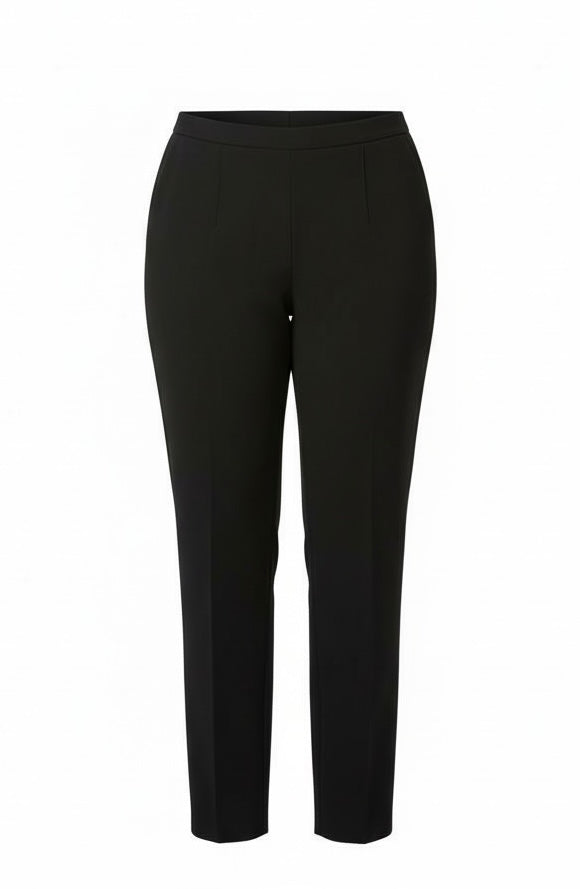 Pantalón negro de vestir talla grande, con cierre lateral y bolsillos