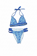 Bikini azul y blanco con diseño Talavera y borde tejido blanco-1