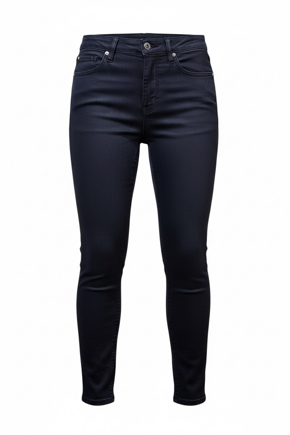 Pantalon azul corte alto super skinny stretch