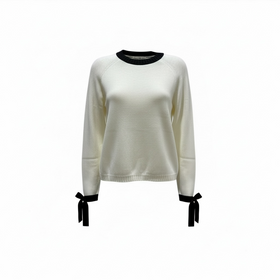 Suéter de punto con moño, color blanco