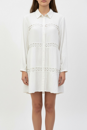 Blusón blanco tipo manta, manga larga - 0