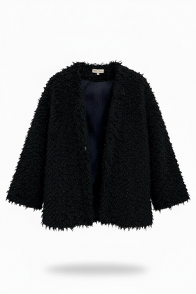 Abrigo negro brillante