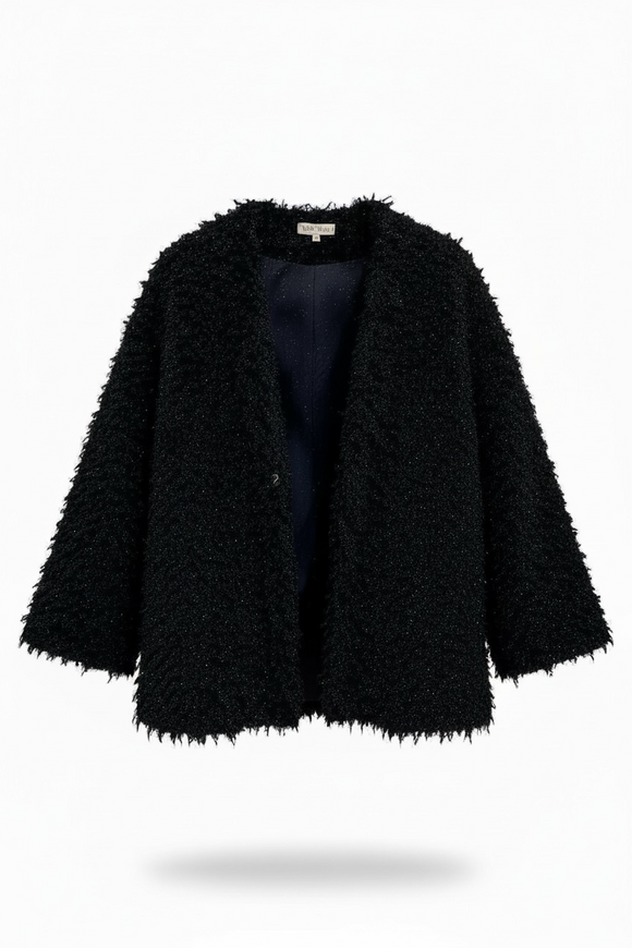 Abrigo negro brillante