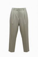 Pantalón de vestir beige a rayas-1