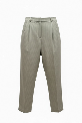 Pantalón de vestir beige a rayas