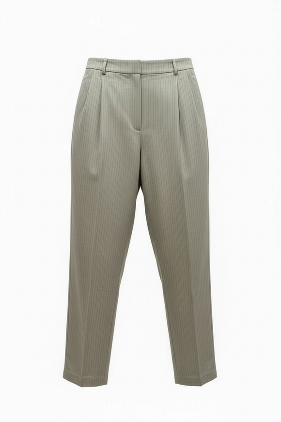 Pantalón de vestir beige a rayas