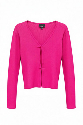 Blusa manga larga entallada fucsia