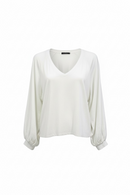 Blusa manga larga elástica en perla-1