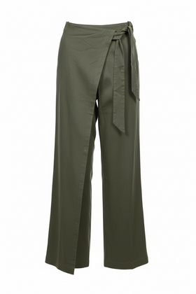 Pantalón de vestir verde olivo cruzado