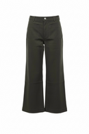 Pantalón de vestir verde olivo con bolsas al frente-1