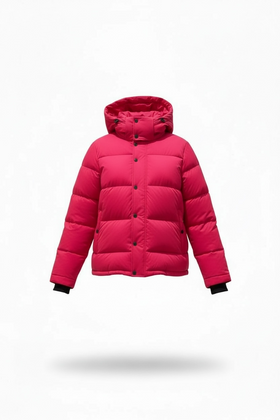 Chamarra invierno Fucsia acolchada con capucha