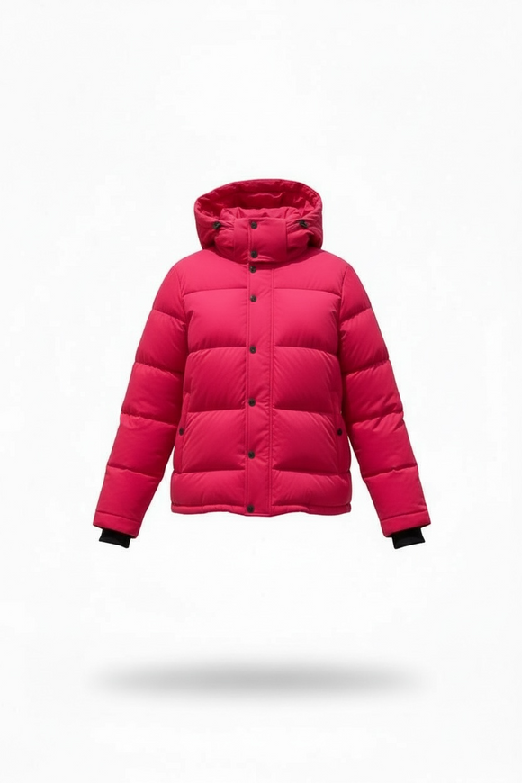 Chamarra invierno Fucsia acolchada con capucha