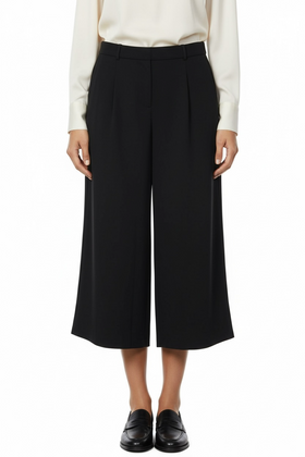 Pantalones negro elegantes pierna ancha - 0