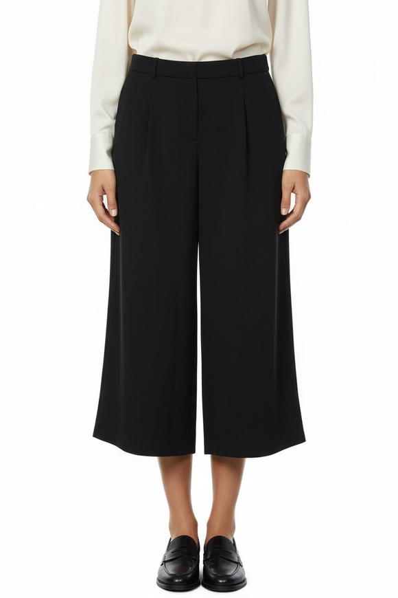 Pantalones negro elegantes pierna ancha
