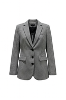 Saco de vestidor con diseño pata de gallo, bolsas al frente y abertura profunda-1