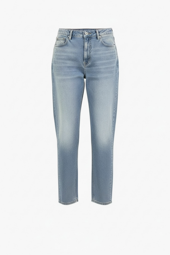 Pantalón mezclilla deslavado tubular, dama talla grande