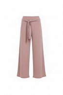 Pantalón rosa palo suelto corte ancho con cinto-1