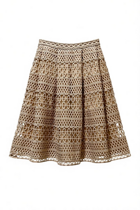 Falda beige de encaje grueso y de vestir