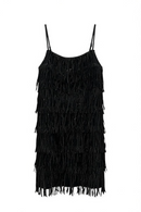 Vestido negro de tiras con brillo-1