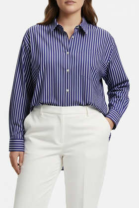 Camisa de vestir a rayas púrpura - 0