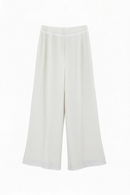 Pantalón blanco de doble tela, con fondo y tela plisse-1