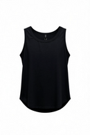 Blusa negra holgada sin mangas-1