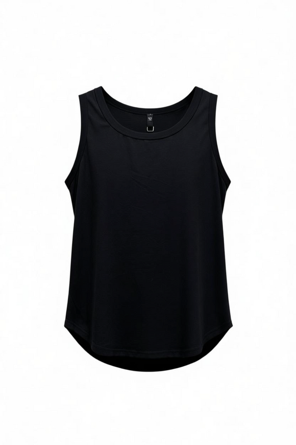 Blusa negra holgada sin mangas