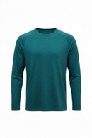 Playera deportiva de manga larga color turquesa-1