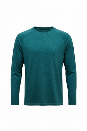 Playera deportiva de manga larga color turquesa