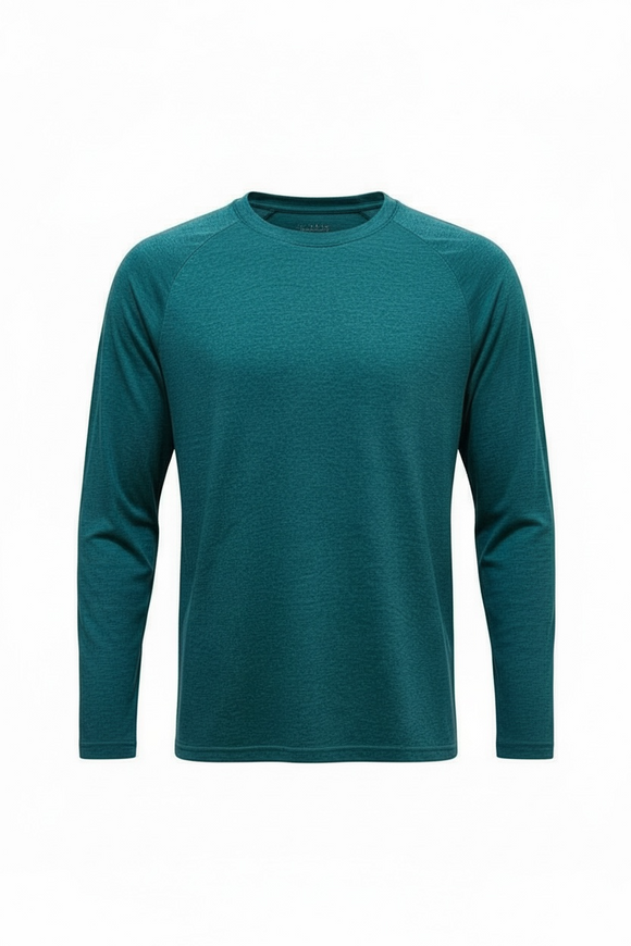 Playera deportiva de manga larga color turquesa