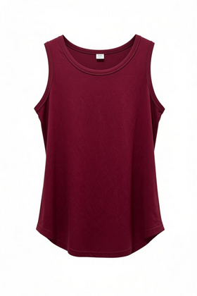 Blusa sin mangas holgada color tinto